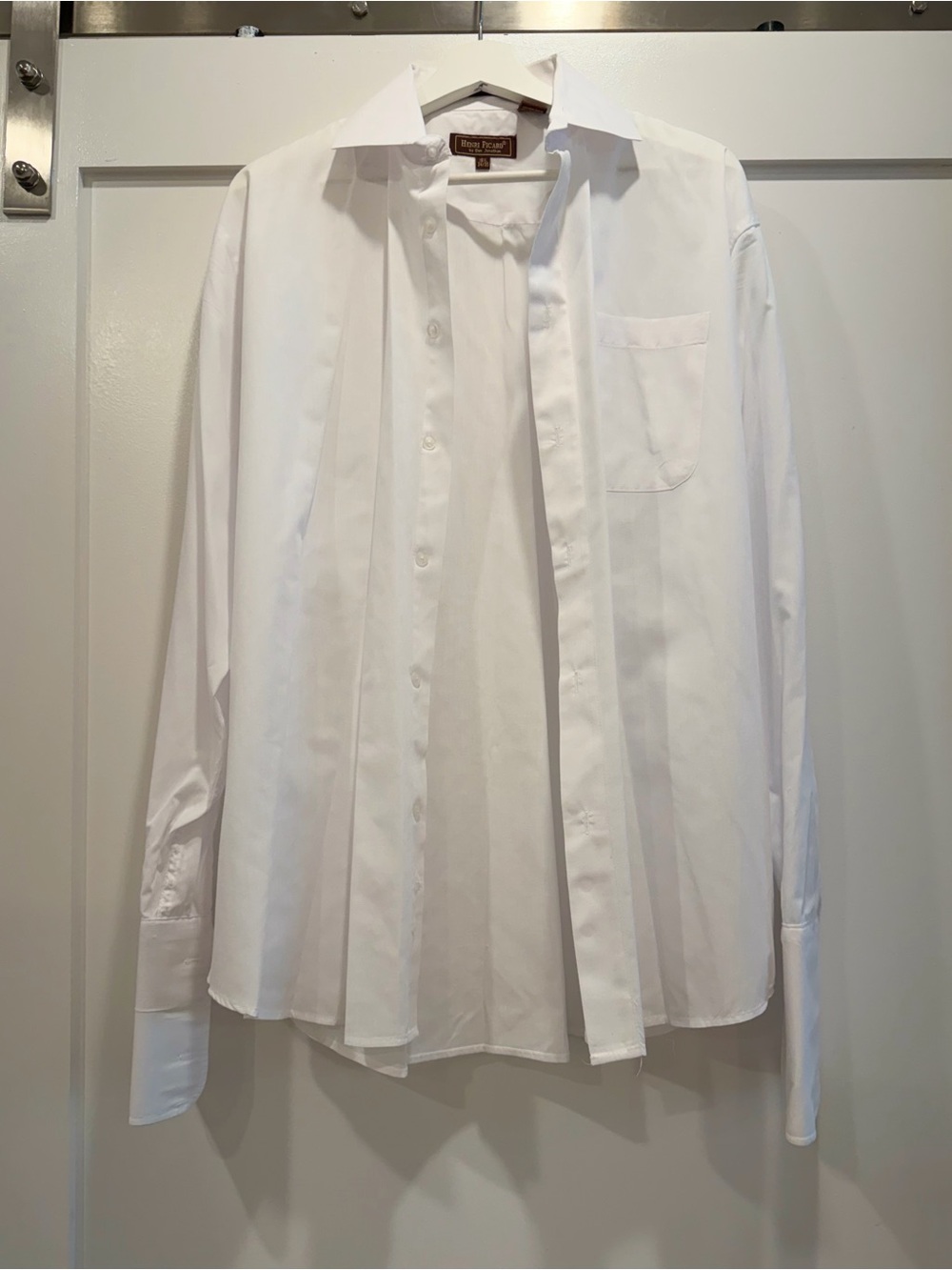 Henri Picard White Dress Shirt Men’s 16.5 34/35 Long Sleeve Button Front